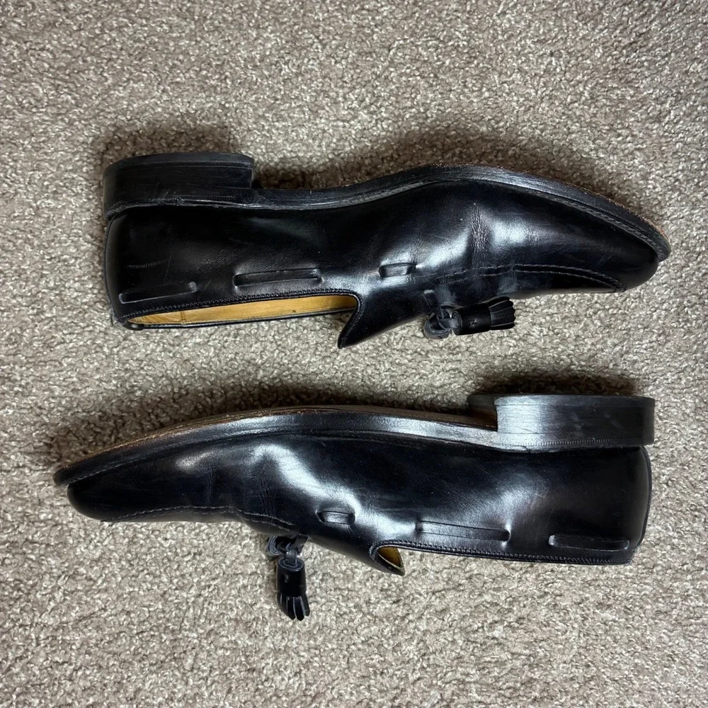 Allen Edmonds Grayson Leather Tassel Loafers Mens 10 B Black Preppy Business